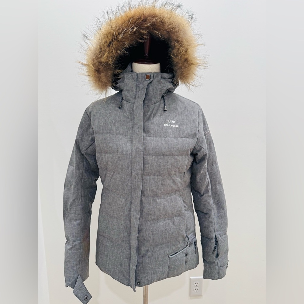 Eider Women's Insulated Ski Jacket with Faux Fur Hood Sz 6